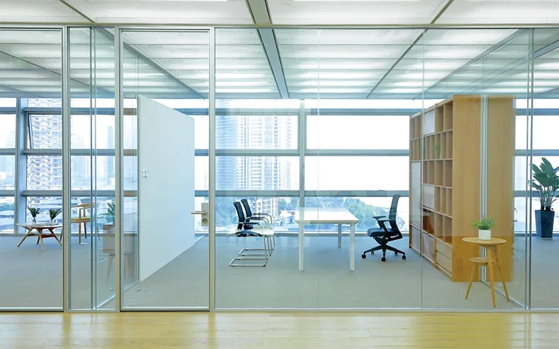 Glass Partitions and Transparent Cabins office design